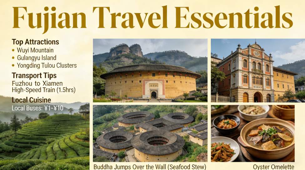 Fujian Travel Guide 2026: Discover Tulou, Wuyishan, Xiamen & More