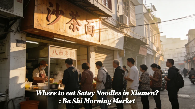 Where can I find delicious satay noodles in Xiamen?