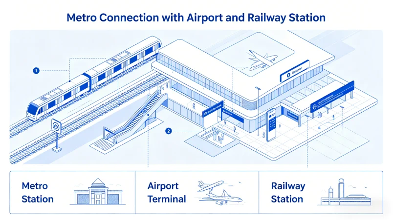 Metro Connections to Airport and Railway Stations