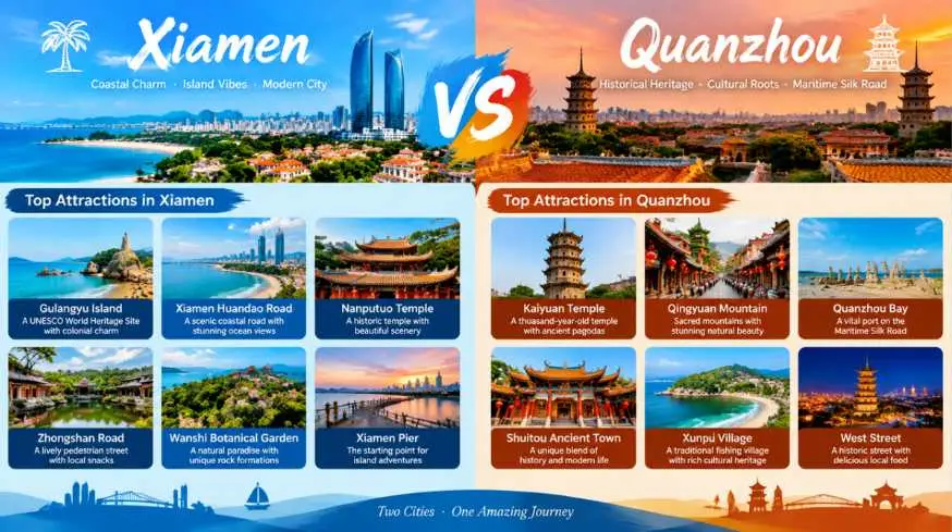 Xiamen vs Quanzhou: Attractions Comparison