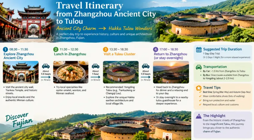 Suggested Itinerary from Zhangzhou Ancient City to Tulou