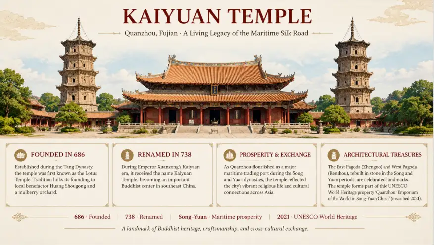 Kaiyuan Temple History (Simplified)